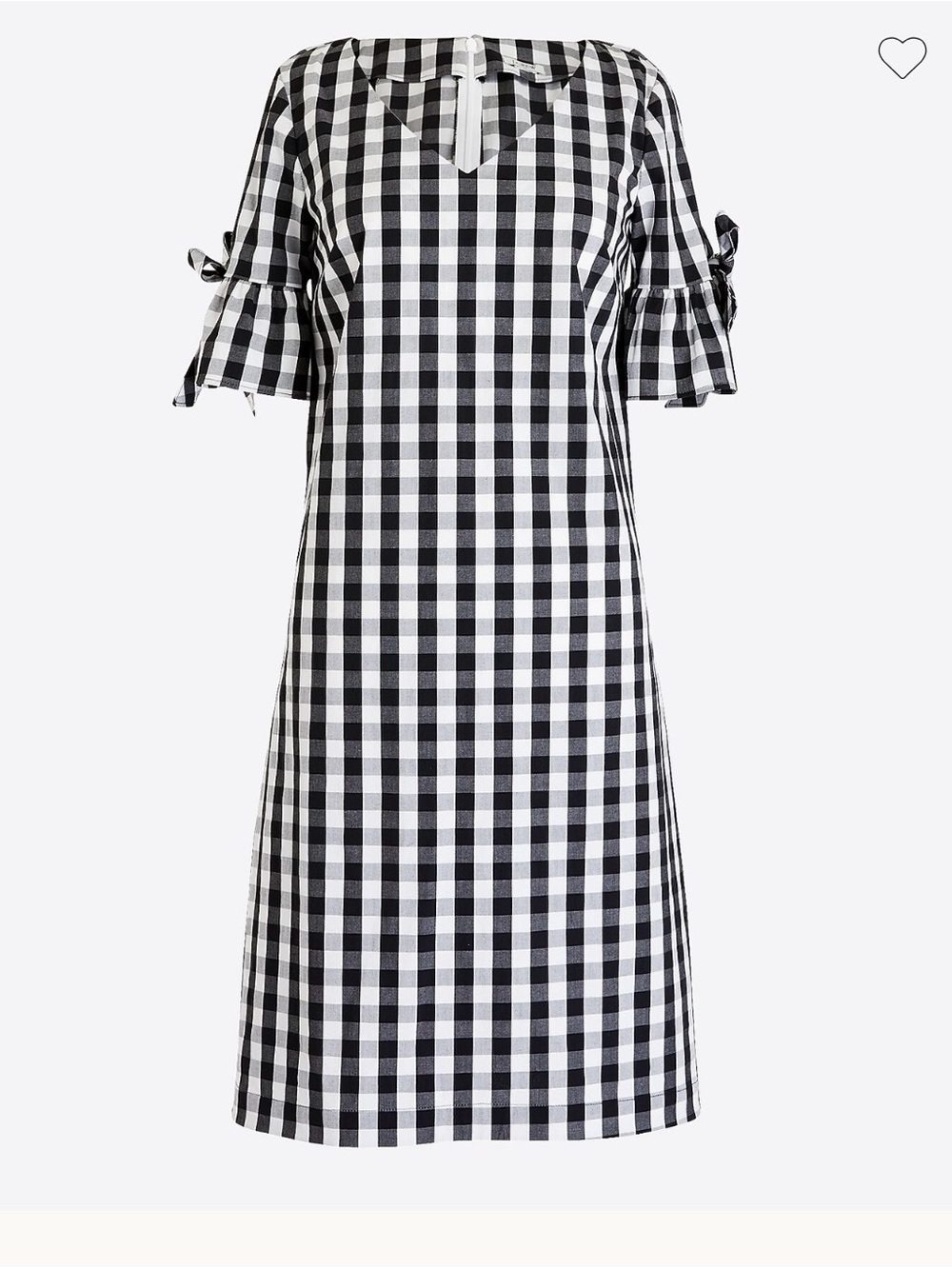 J.Crew Gingham Plaid Tie Sleeve Mini Dress Medium
